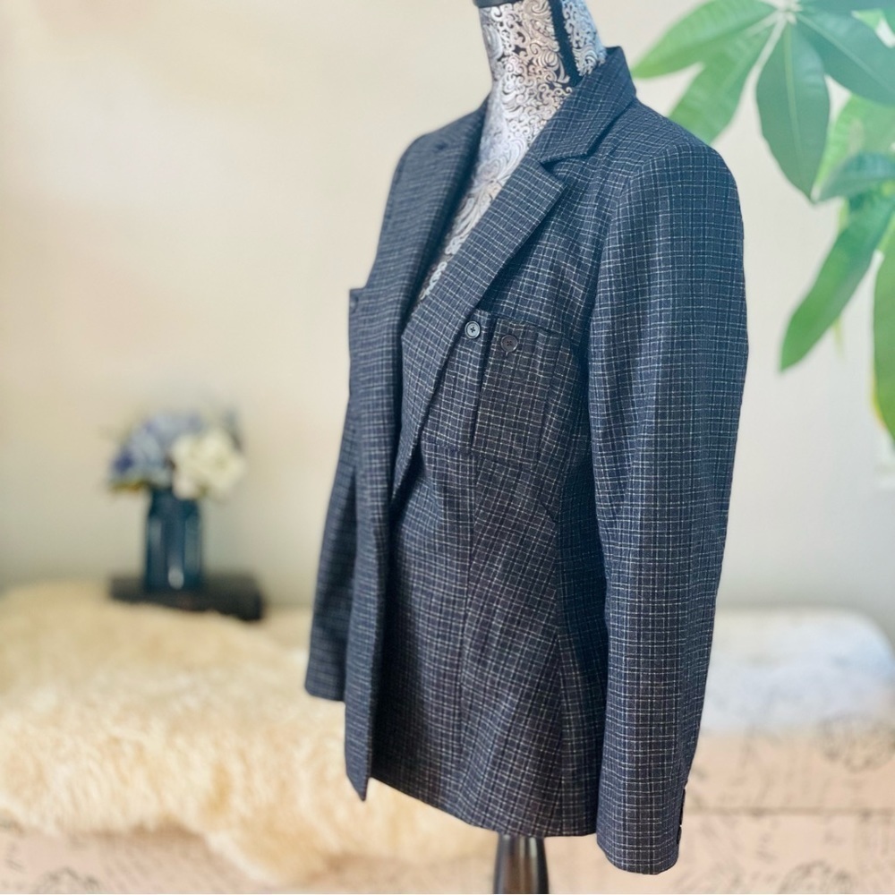 Jason Wu Wool Gingham Plaid Check Blazer, Size 6 - Picture 9 of 12
